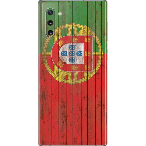 Portuguese Flag Dark Wood Galaxy Note 10 Skin